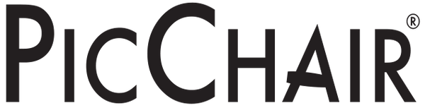 The PicChair logo; black typeface on a transparent background