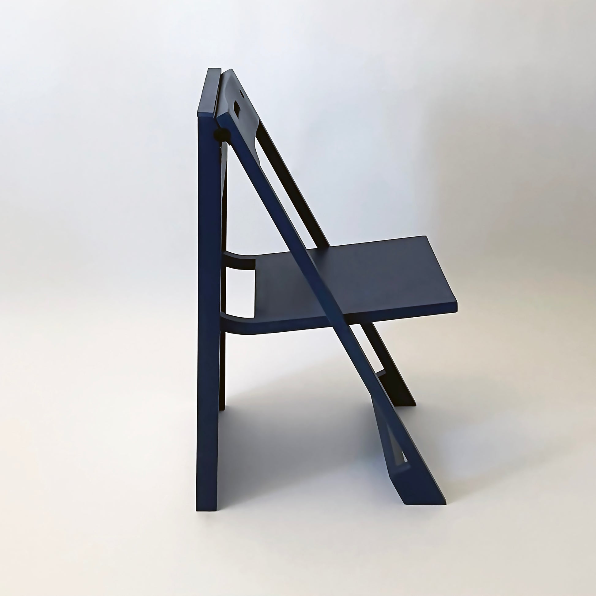 PicChair in blue; side view.