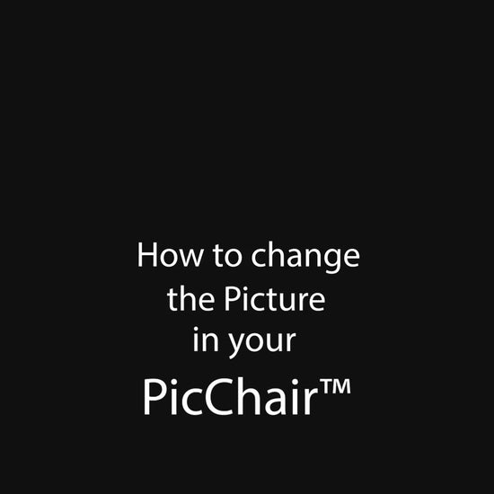 "How to change the Picture in your PicChair" is a how to of using your PicChair as a chair or as frame for art on the wall. Video: A man changes the poster while the PicChair is still a chair. Then he changes the PicChair to be a frame and hangs it on the wall.