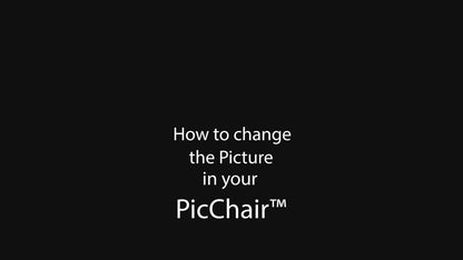 "How to change the Picture in your PicChair" is a how to of using your PicChair as a chair or as frame for art on the wall. Video: A man changes the poster while the PicChair is still a chair. Then he changes the PicChair to be a frame and hangs it on the wall.